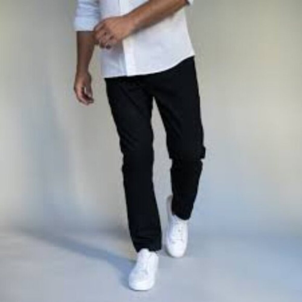 Peter Manning Pants Mens 36x27 Black Lightweight Chino - Picture 1 of 10